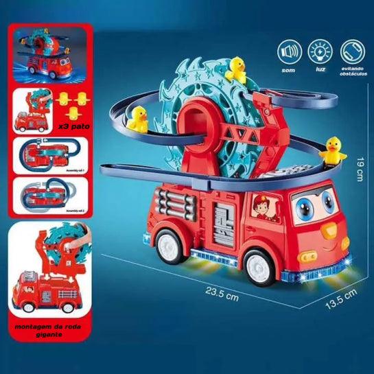 Carro de bombeiros com escorregador Giratório