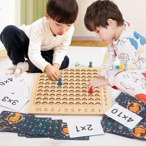 Jogo de Tabuleiro de Multiplicação & Adição de Madeira 🎄48% OFF