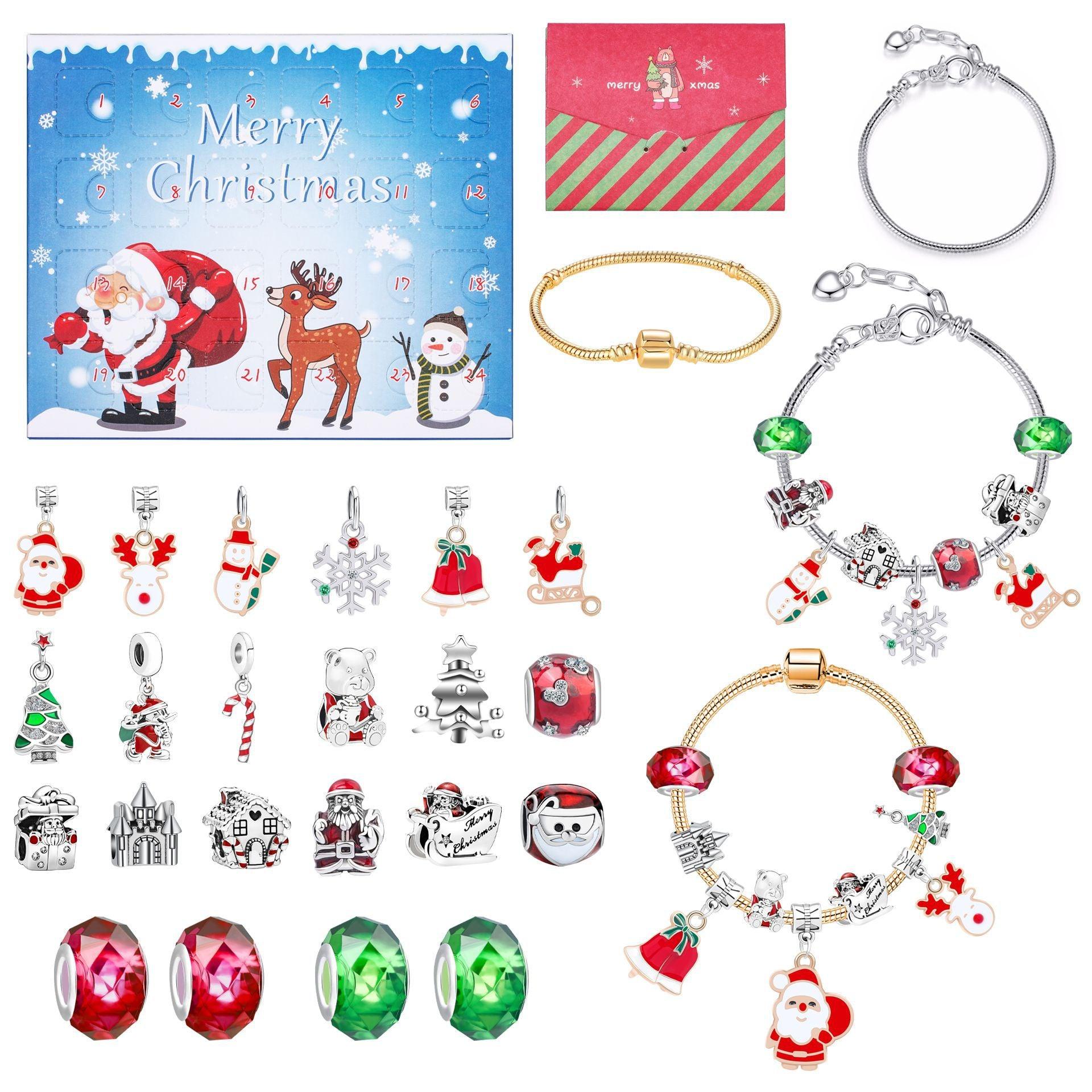 Kit de Pulseiras Natalinas com 24 Peças
