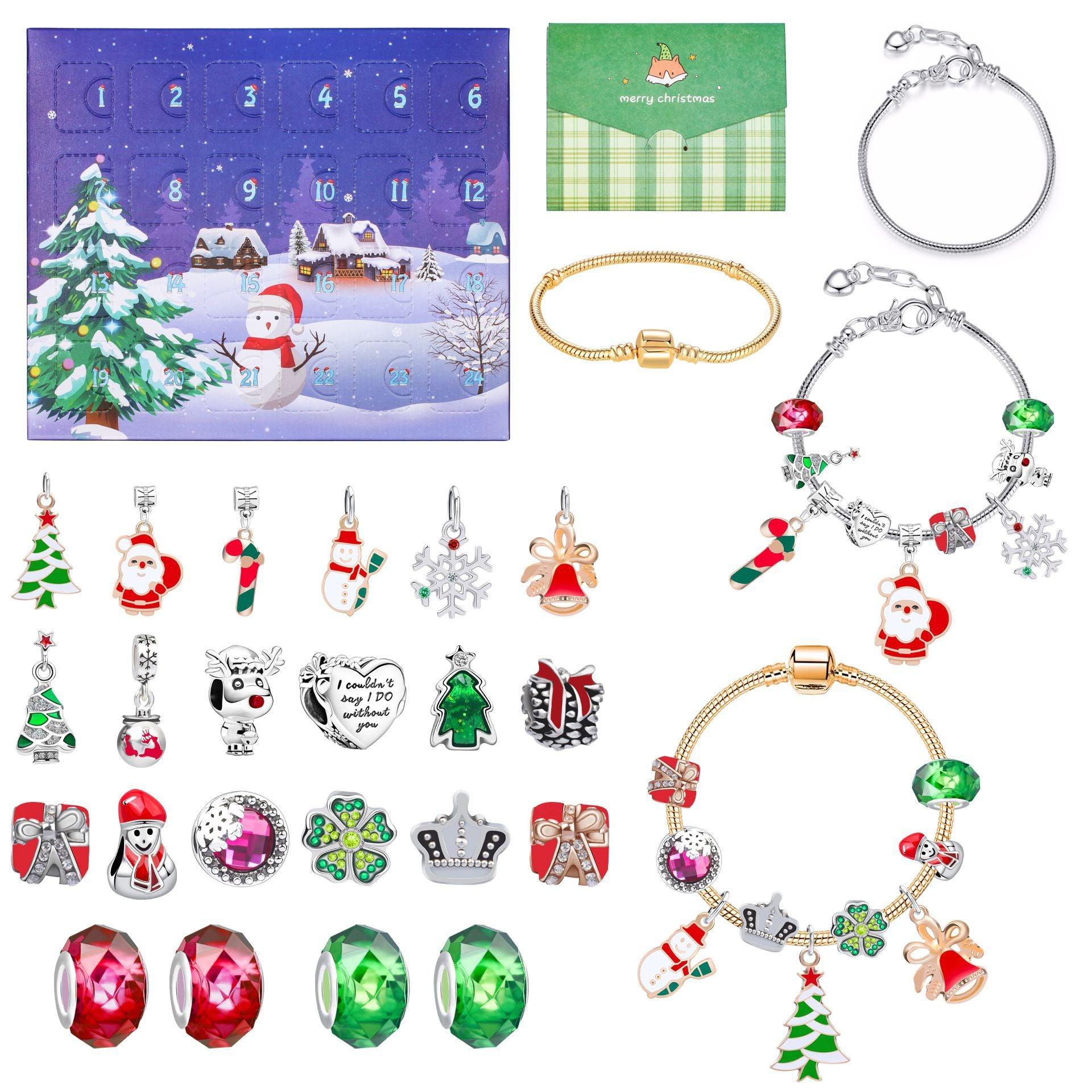 Kit de Pulseiras Natalinas com 24 Peças
