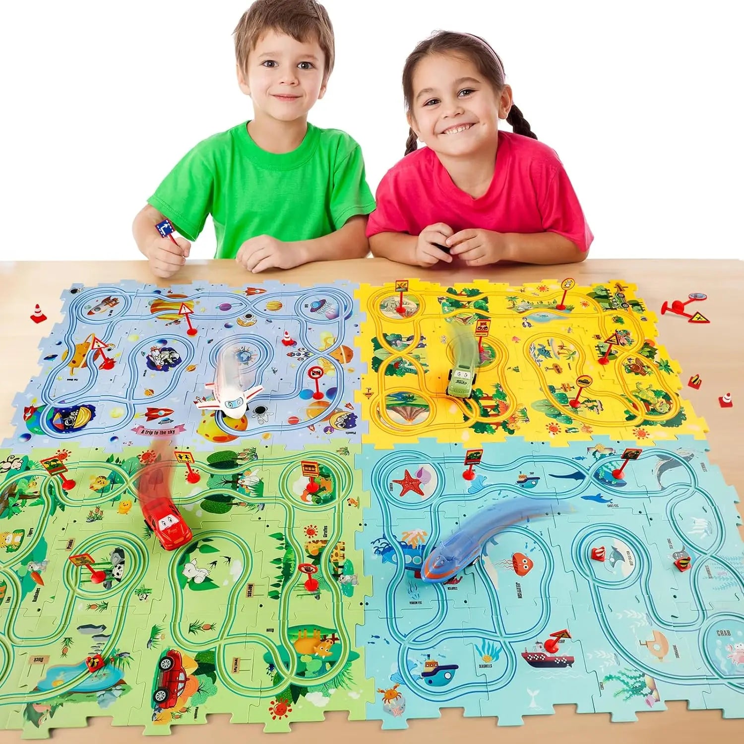 Tapete com Carrinhos Puzzle