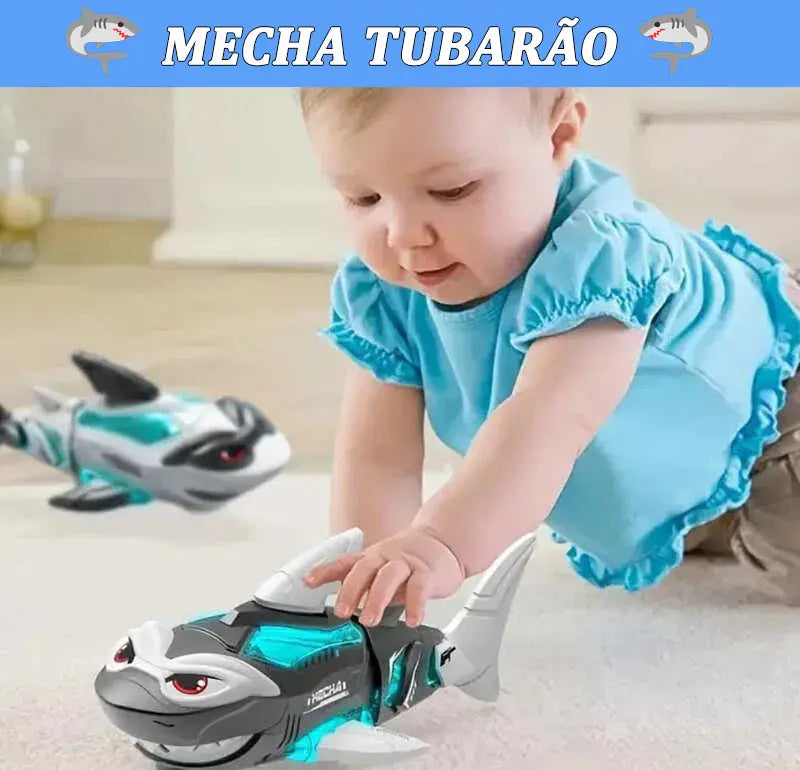 🦈 Mecha Tubarão Interativo com Luzes e Som 🎶